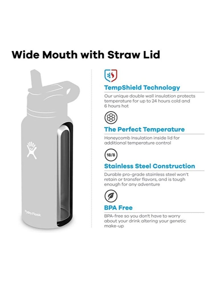 Hydro Flask - 32 oz Wide Mouth with Straw Lid Stainless Steel Reusable Water Bottle Clementine - Vacuum Insulated, Dishwasher Safe, BPA-Free, Non-Toxic - Image 1