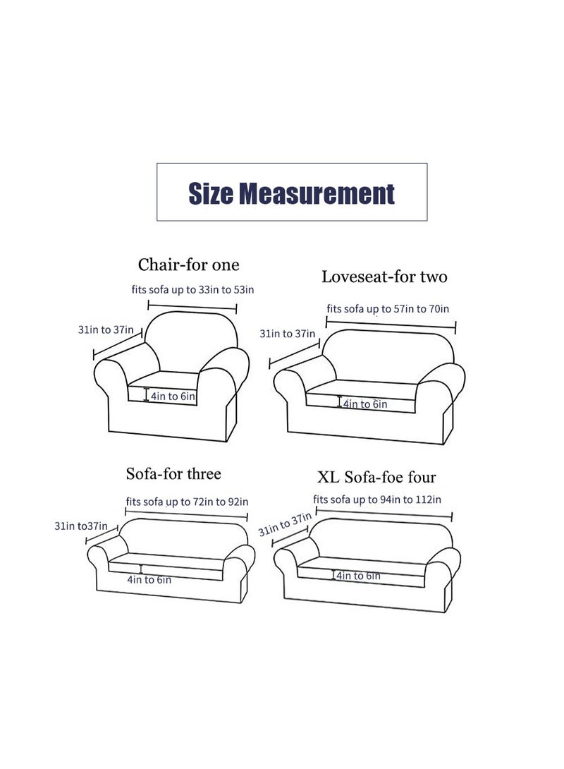 Elastic Full-Cover Sofa Slipcover, Solid Color Water-Resistant Sofa Protector 4-Seater Dustproof Cover - Image 4