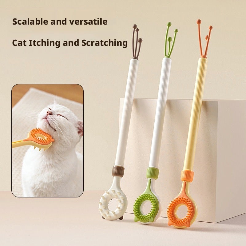Pet Scratch Tool 2-in-1 Retractable Cat Dog Massager - Image 1