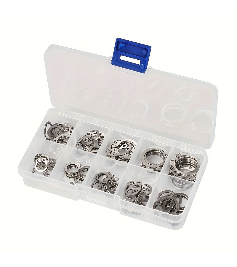 Set Of 100Pcs 304 Stainless Steel M8 To M18Mm Shaft C Type Retaining Rings For Bearing Clips And Washers - Image 3
