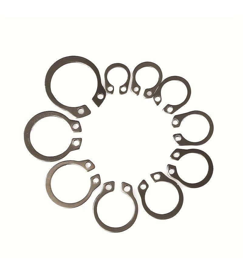 Set Of 100Pcs 304 Stainless Steel M8 To M18Mm Shaft C Type Retaining Rings For Bearing Clips And Washers - Image 5