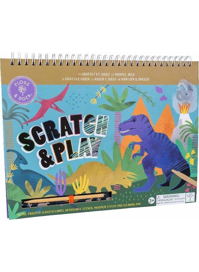 Floss & Rock Dino Scratch and Play Spiral Bound Book (Hardcover) - Image 1