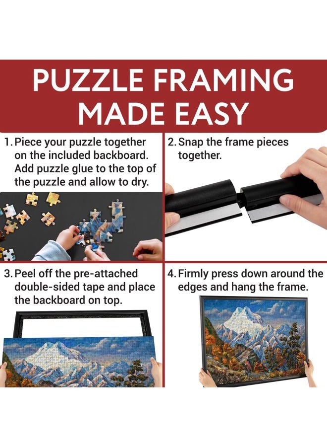 IMPRESA [2 Pack] Puzzle Frame Kit to Display Your Puzzles - Easy to Assemble Frames for Puzzles - Puzzle Mounting Kit w/Black Jigsaw Puzzle Frames & Screws - Puzzle Picture Frames - Puzzle Frame 20x27 - Image 4
