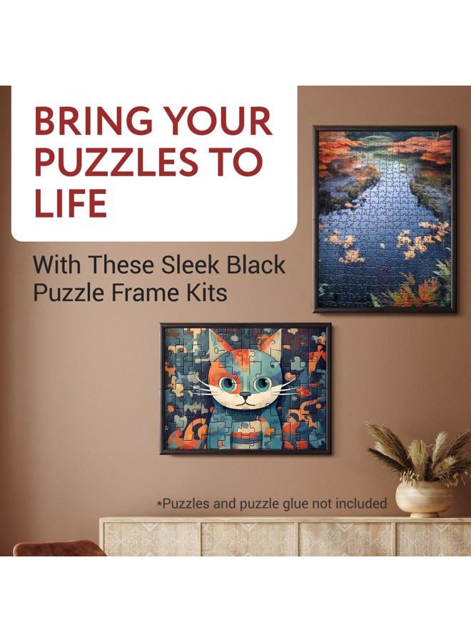 IMPRESA [2 Pack] Puzzle Frame Kit to Display Your Puzzles - Easy to Assemble Frames for Puzzles - Puzzle Mounting Kit w/Black Jigsaw Puzzle Frames & Screws - Puzzle Picture Frames - Puzzle Frame 20x27 - Image 2