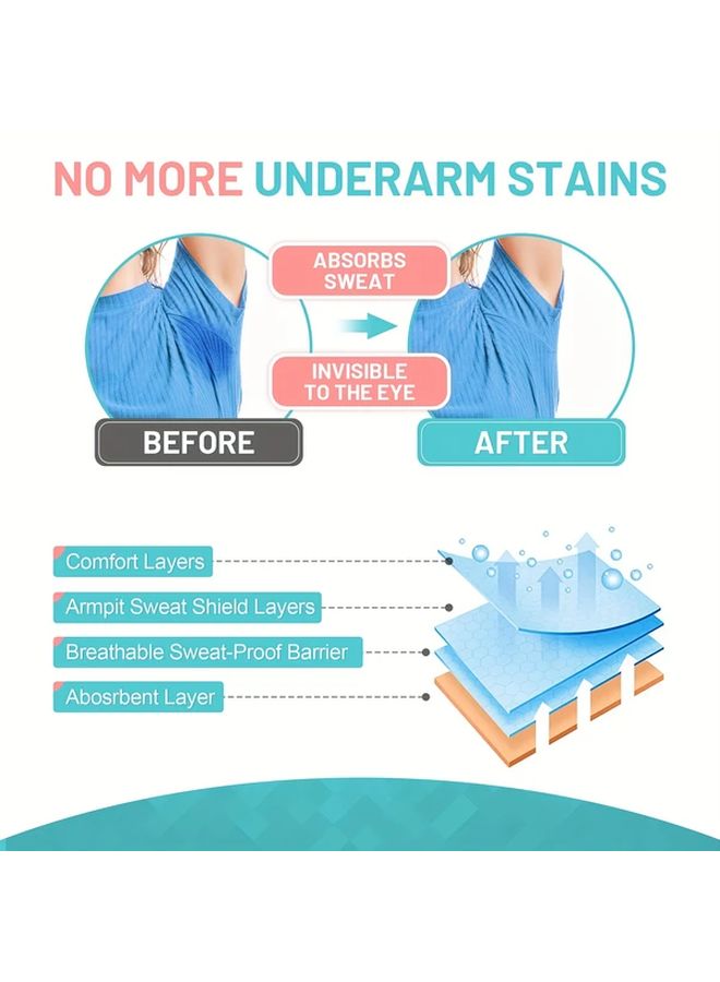 10pcs Fragrance Free Underarm Sweat Absorbent Pads Disposable Round Sweat Guards - Image 2