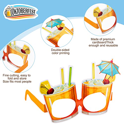 Vinsot 32 Pack Beach Pool Party Eyeglasses Decor Summer Luau Paper Glasses Bulk Hawaiian Sunglasses Frame Tropical Pool Props Photo Booth Props for Luau Beach Party Favors Birthday Supplies Decor - Image 3
