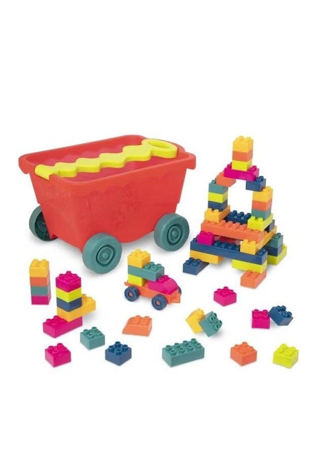 B. Toys 54-Piece Wavy Little BlocWagon 34.95 x 23.60 x 21cm  - Image 1