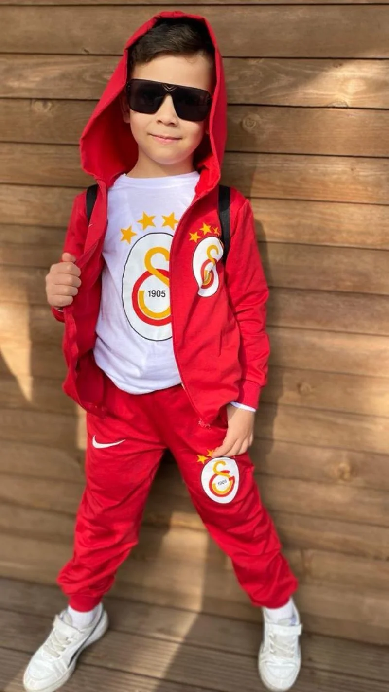 مافي بونجوك كيدز Blue Boncuk Kids Tracksuit Set Red with Fan Bag