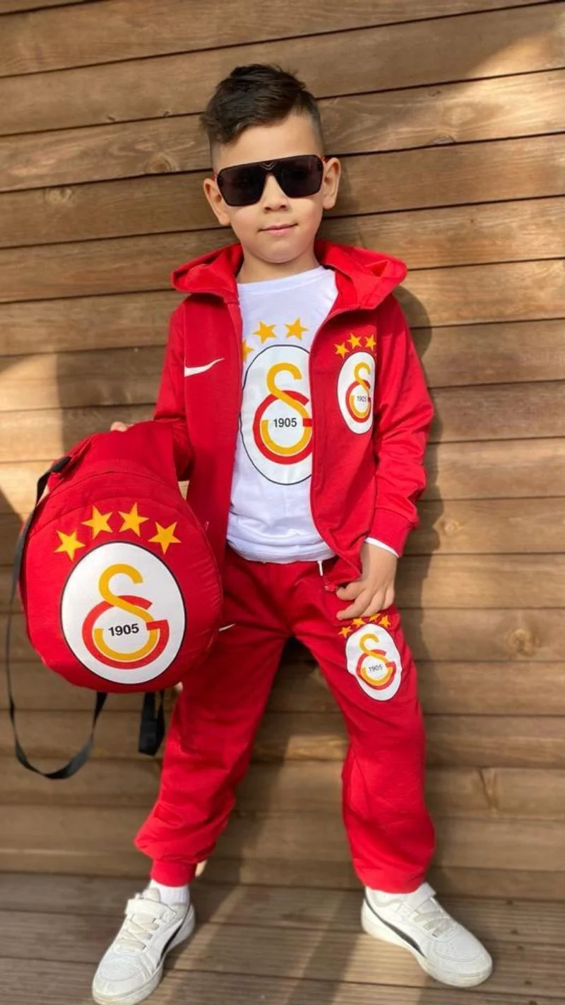 مافي بونجوك كيدز Blue Boncuk Kids Tracksuit Set Red with Fan Bag