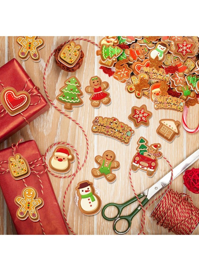Whaline Christmas Foam Stickers Assorted Xmas Gingerbread Man Foam Decals Cartoon Glitter Adhesive Sticker Decor for School Craft Winter Party Favor Supplies, 400Pcs - Image 5