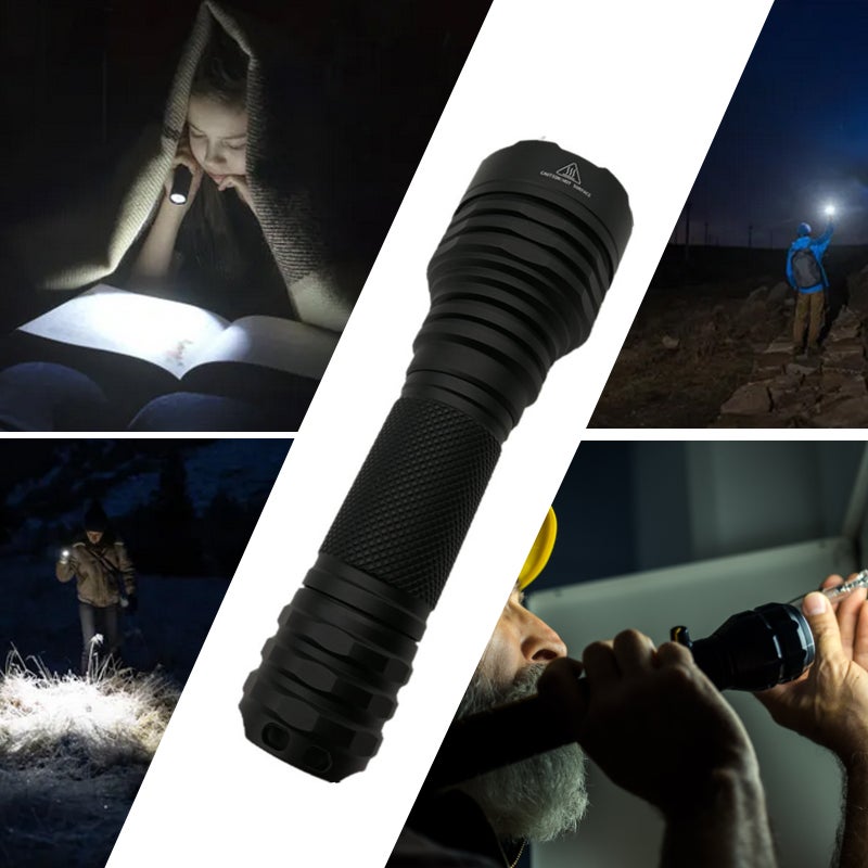 مصباحات يدوية LED: 5000K مسافة إضاءة طويلة منطقة إضاءة كبيرة - مصباح يدوية صغير التحكم الواحد بالزر قوي ومتداول للاستخدام في حالات الطوارئ الخارجية - Image 2