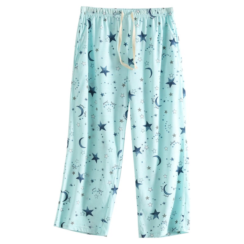 PNAEONG 3 Pack Womens Pajama Pants Cotton Capri Pajama bottoms Drawstring Pj Bottoms Sleep Lounge Pants with Pockets Large - Image 5