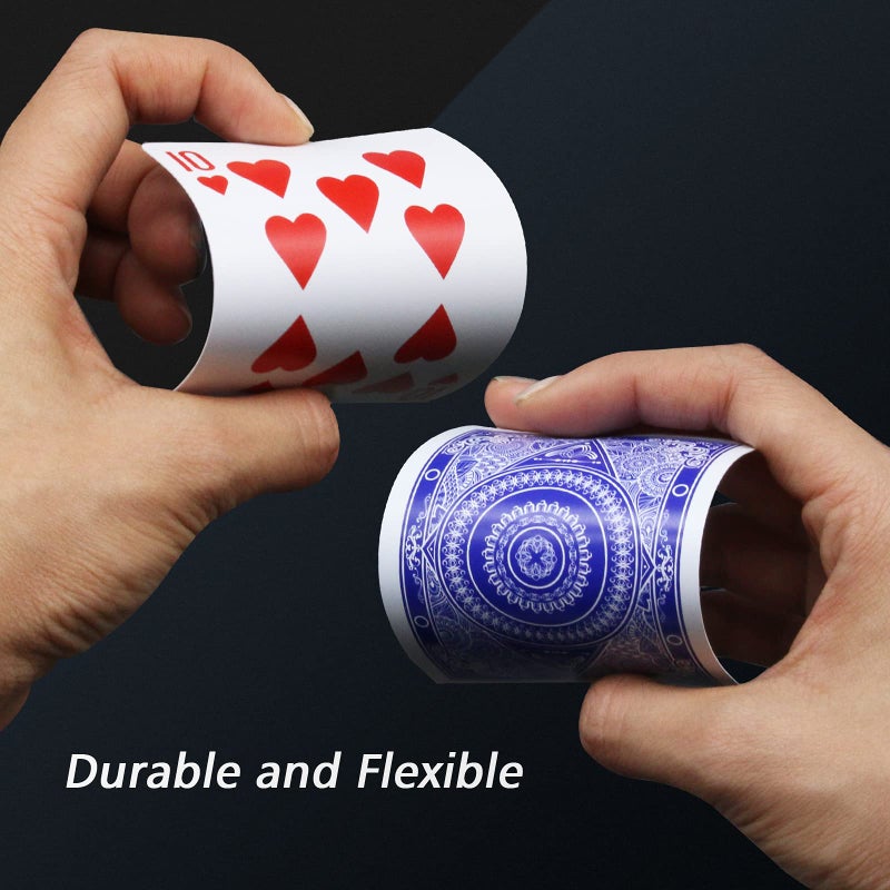 INTEGEAR Playing Cards 2 Decks Waterproof Plastic Poker Cards for Texas Holdem Poker Go Fish and More Card Games Standard Index 2.5" x 3.5" - Image 3