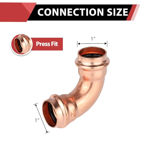 EFIELD Pack of 5 EFIELD 1 x 1 Copper Press Fit 90 Degree Elbow Fittings For Copper Tube ConnectionPRESS033 - Image 3