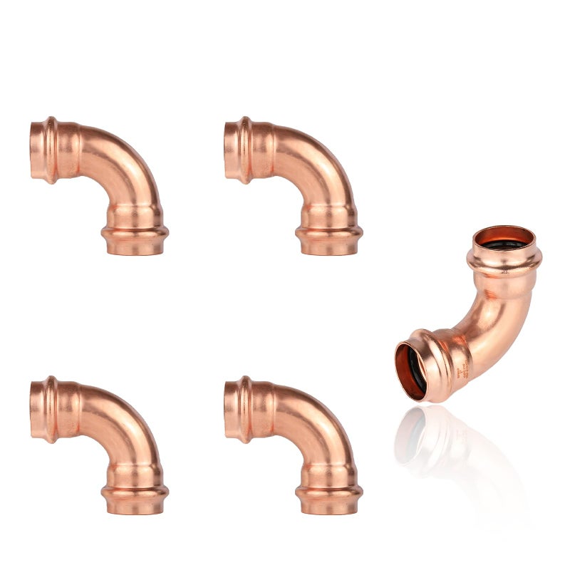 EFIELD Pack of 5 EFIELD 1 x 1 Copper Press Fit 90 Degree Elbow Fittings For Copper Tube ConnectionPRESS033 - Image 2