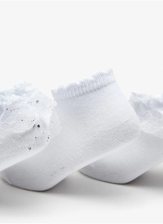 حافي القدمين Frill Socks - Set of 3