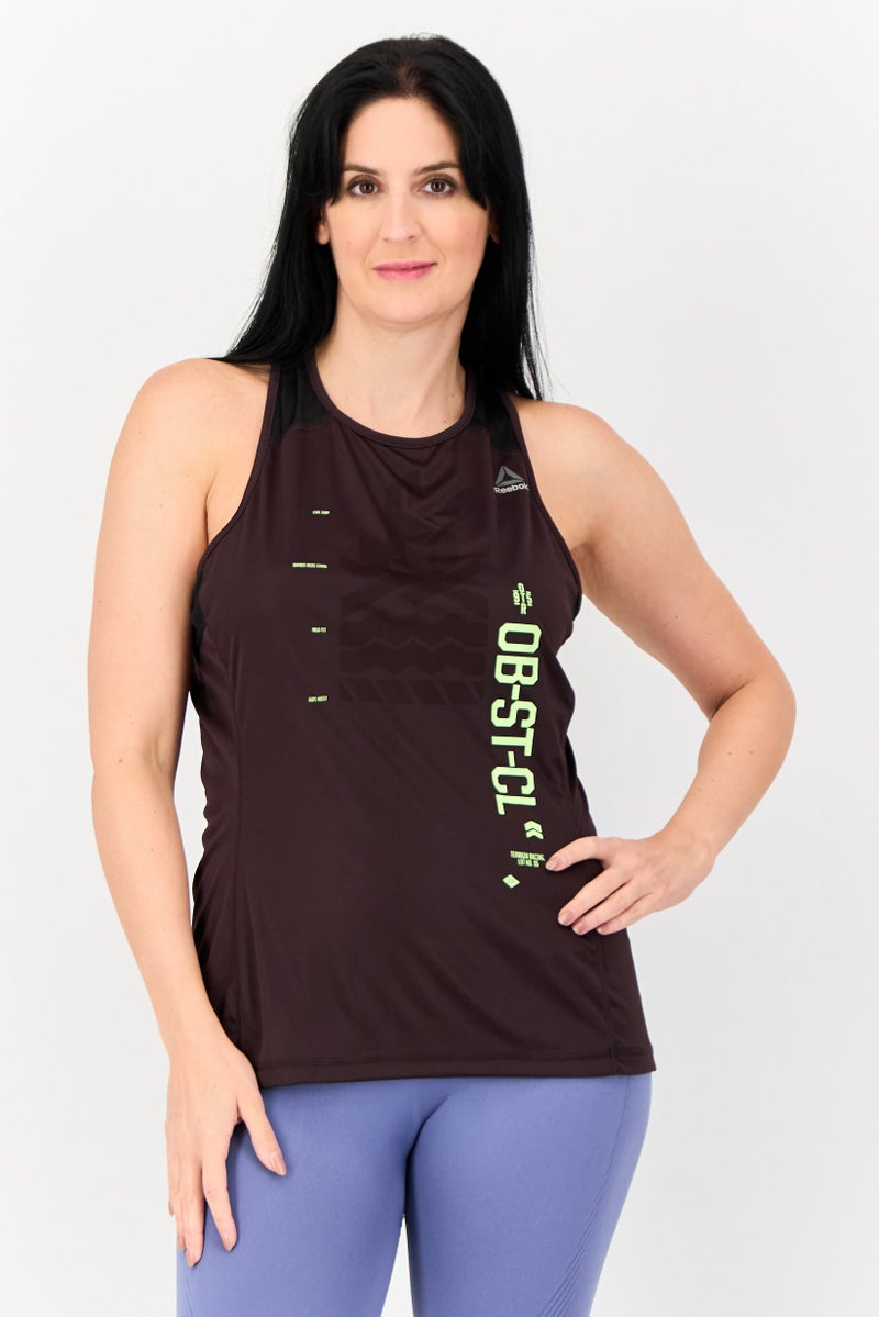 Reebok تي شيرت تدريب بلا أكمام للنساء، بنفسجي داكن - Image 1