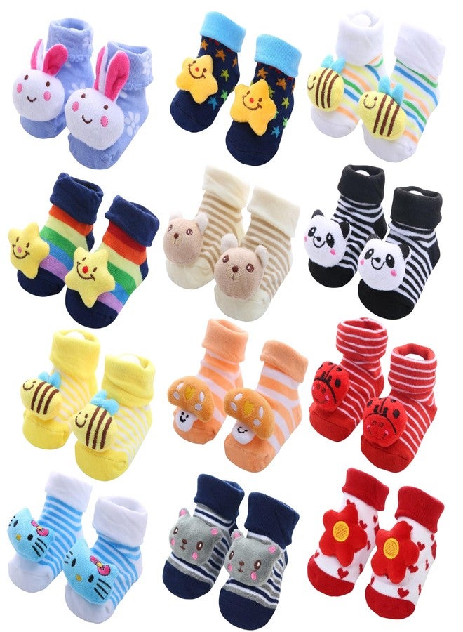 Kidbee Baby Organic Cotton Socks Multicolor Cartoon Face (0-12 Months) (Boys Multicolor, 2) - Image 3