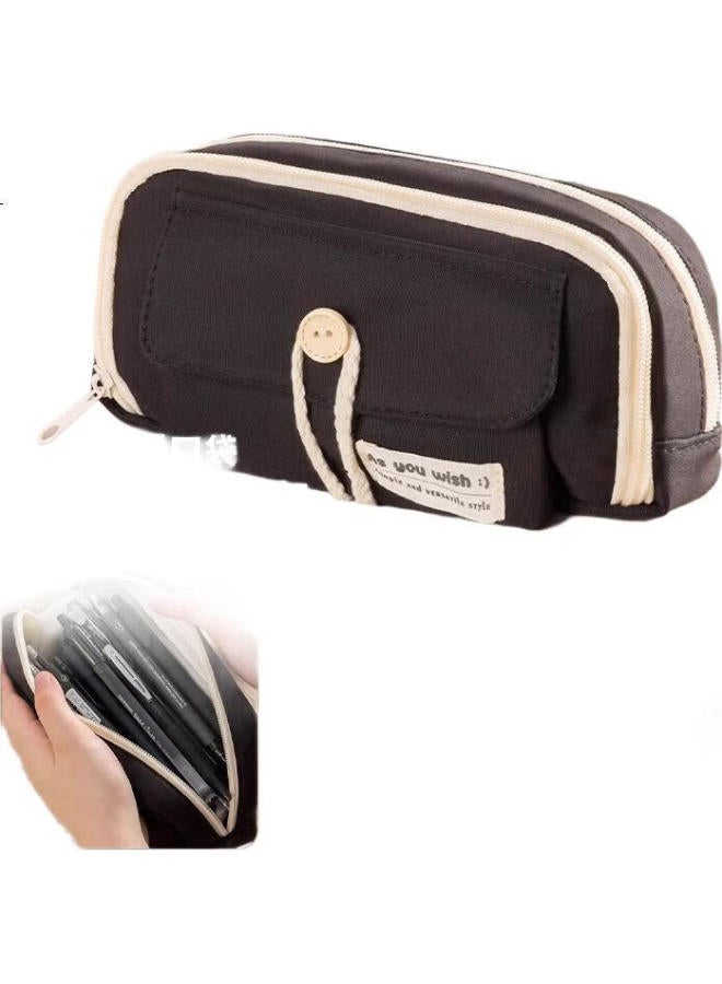 Four Seasons Youth 4-Layer Style Pencil Case, Large Capacity Pencil Box, Stationery Case, Simple And Stylish For Middle School, Instagram-Style, Milk White Color | 4-Layer Large Capacity - Image 2