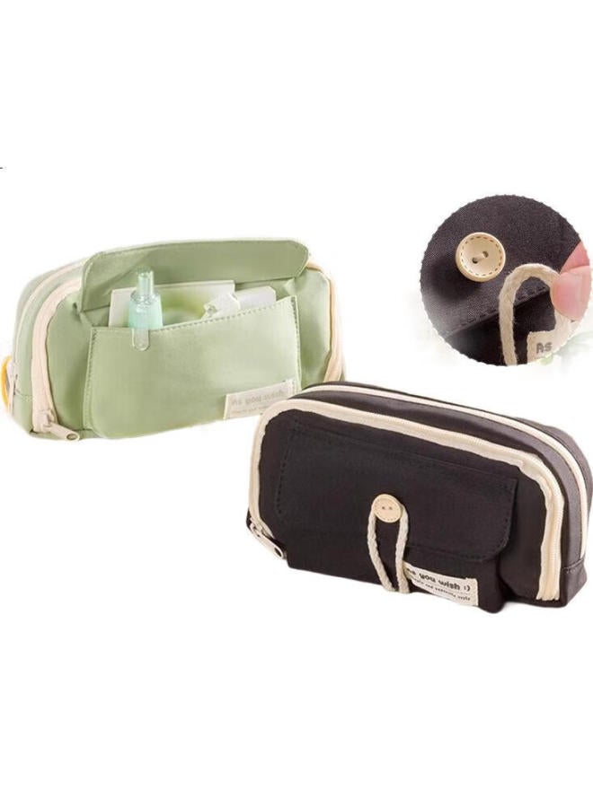 Four Seasons Youth 4-Layer Style Pencil Case, Large Capacity Pencil Box, Stationery Case, Simple And Stylish For Middle School, Instagram-Style, Milk White Color | 4-Layer Large Capacity - Image 3