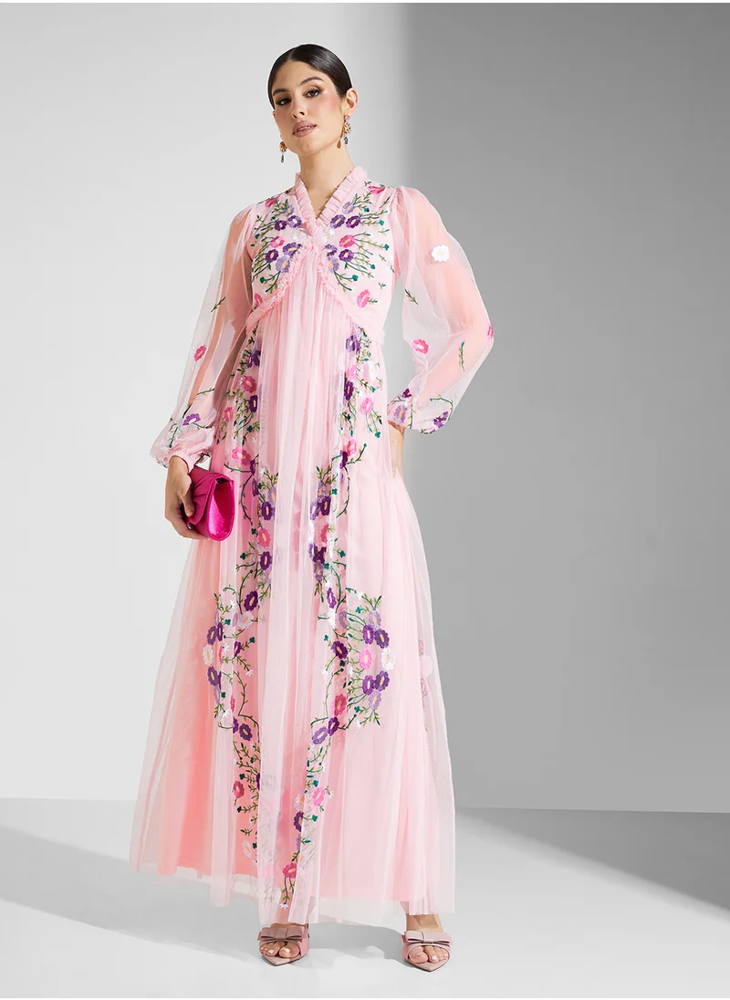 فروك اند فرل Embellished V-Neck Dress