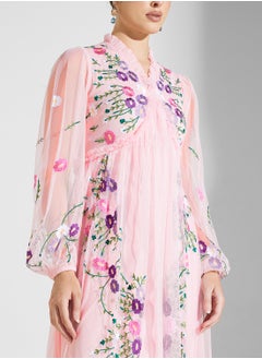 Frock and Frill Embellished V-Neck Dress  - Image 3