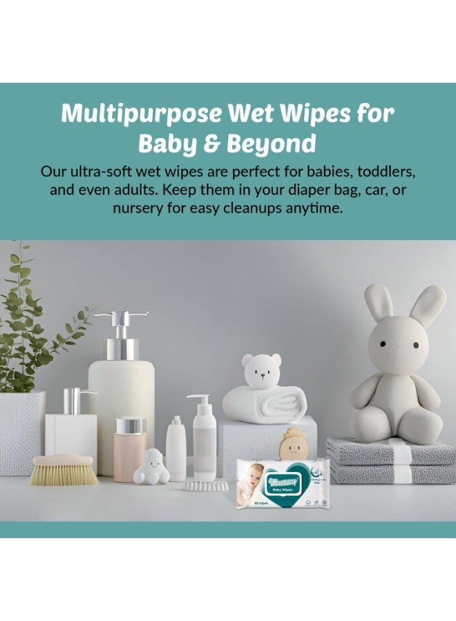 Moonwisp Baby Wipes [Upgraded XL Version] – Thicker, Premium Water-Based Wipes - Unscented, Alcohol-Free for Baby & All-Purpose Cleaning - Ultra-Soft Wet Tissue (Pack of 10-800 Count) - Image 5