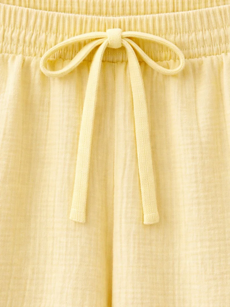 MixRay Mixray High Waist Textured Muslin Fabric Pants