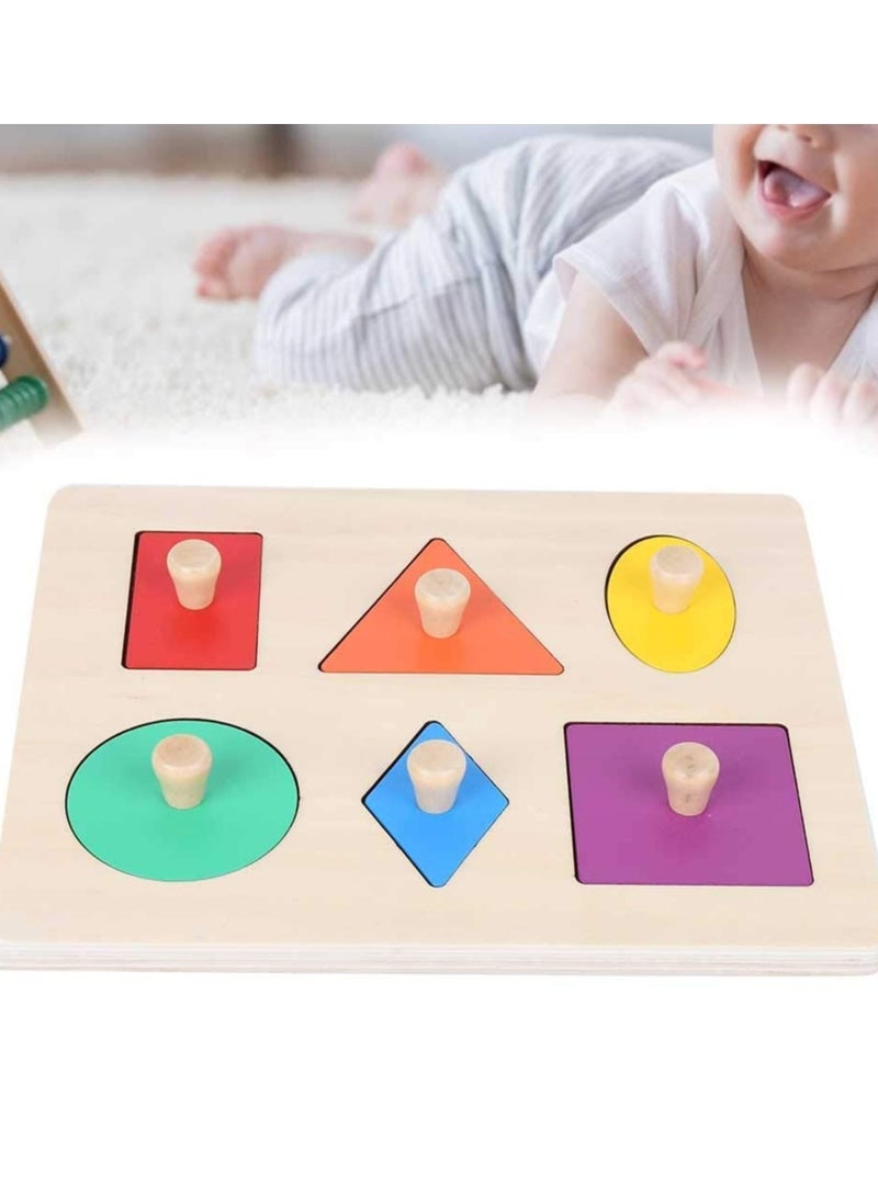 Wooden Montessori Educational Building Block Puzzle for Toddlers - Geometric Shape Color Matching, Sorting, Stacking, and Plugging Toys for Kids Aged 1-3 Years, Perfect for Boys and Girls. - Image 3