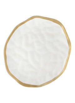 Alsaif Gallery Deep White Circular Porcelain Dish With A Large Golden Line  - Image 2