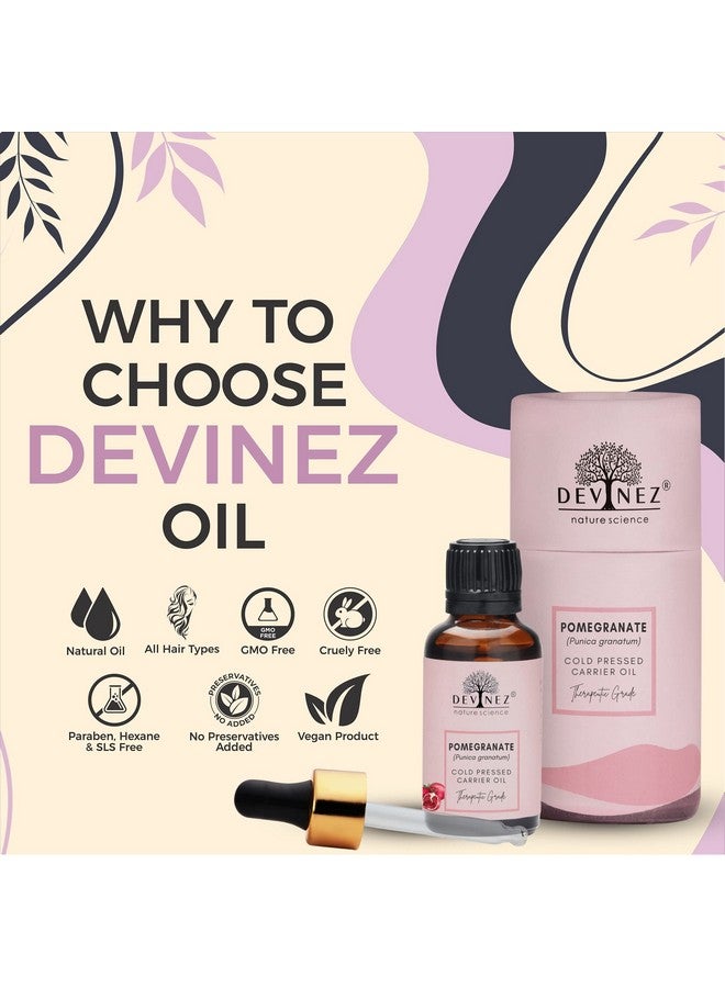 Devinez Pomegranate Seed Cold-Pressed Oil, 15ml 100% Pure, Natural & Undiluted, helps to reverse skin damage, revive skin, Revitalizes Dull & Dry Hair, Nourishes Hair, Effective Hair Tonic - Image 3