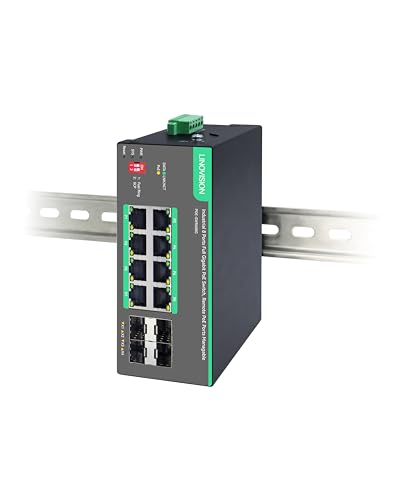 LINOVISION Industrial 8 Ports Remote Cloud Managed PoE Switch with 4 SFP Uplinks Full Gigabit PoE Switch IEEE8023afat PoE Budget 180W Support Remote PoE Ports Manageable - Image 1