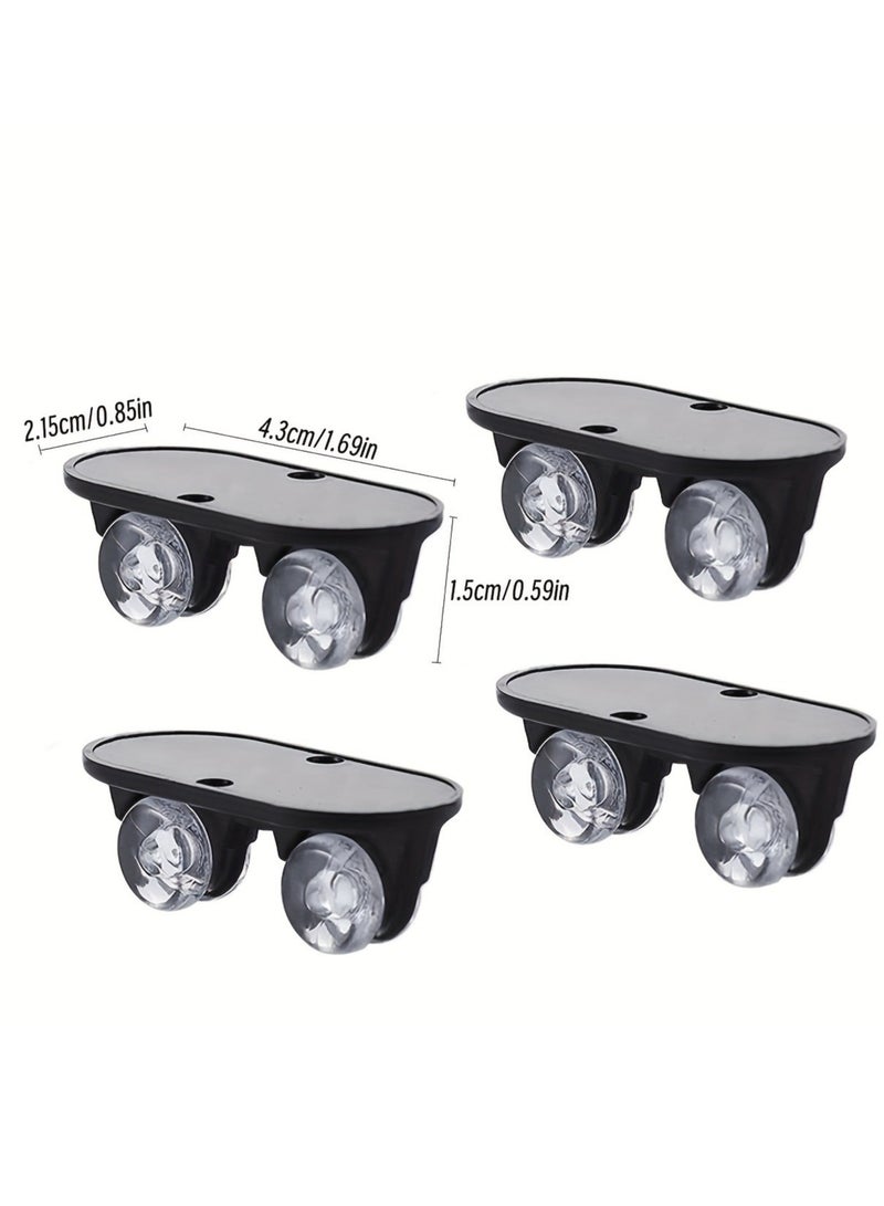 8 self-Adhesive casters, Mini Wheel, Stainless Steel Adhesive Furniture Universal Wheel, 360 Degree Rotation, Bottom Storage Drawer Roller Sticky Slide Pulley  - Image 2