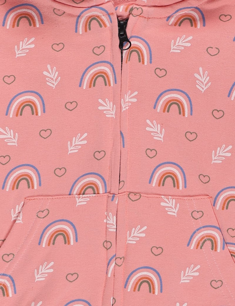 The Mom Store Winter Zipper Jackets for Kids | Cute Regular Sweatshirt and Cool Hoodies for Boys and Girls | Cotton Blushed Fleece | Hoodie Cap | Rainbow Land | 6-7Y - Image 4