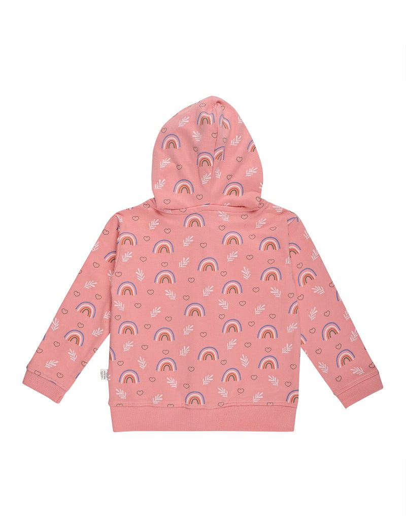The Mom Store Winter Zipper Jackets for Kids | Cute Regular Sweatshirt and Cool Hoodies for Boys and Girls | Cotton Blushed Fleece | Hoodie Cap | Rainbow Land | 6-7Y - Image 2