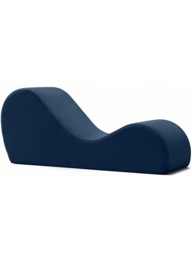 Generic Poppins HOME S-Shape Velvet Chaise Lounge Chair loveseats and chaises (Blue)  - Image 1