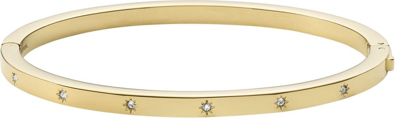 FOSSIL سوار كاف من الفولاذ المقاوم للصدأ للنساء بتصميم ساتون شين برايت بلون ذهبي - Image 1