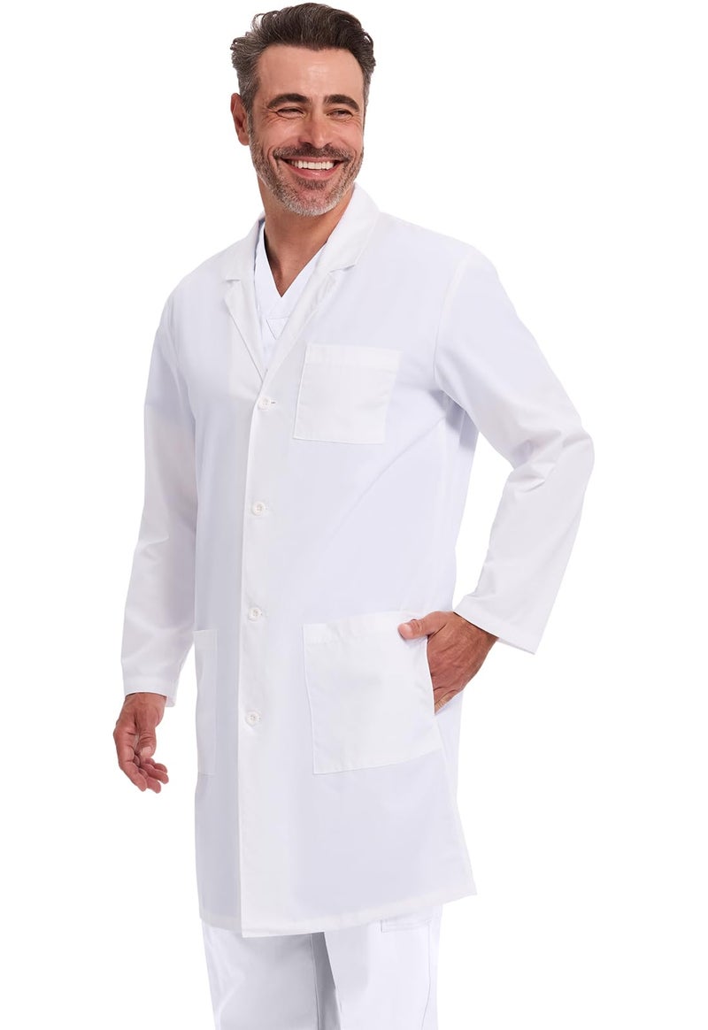 Dickies EDS Professional Men & Women Scrubs Lab Coats 40" Plus Size 83403, 5XL, White - Image 3