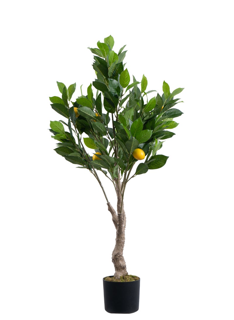 Marcolo Artificial Lemon Tree in Black Pot, Faux Citrus Plant with Yellow Fruit, Indoor Decorative Greenery - Image 2