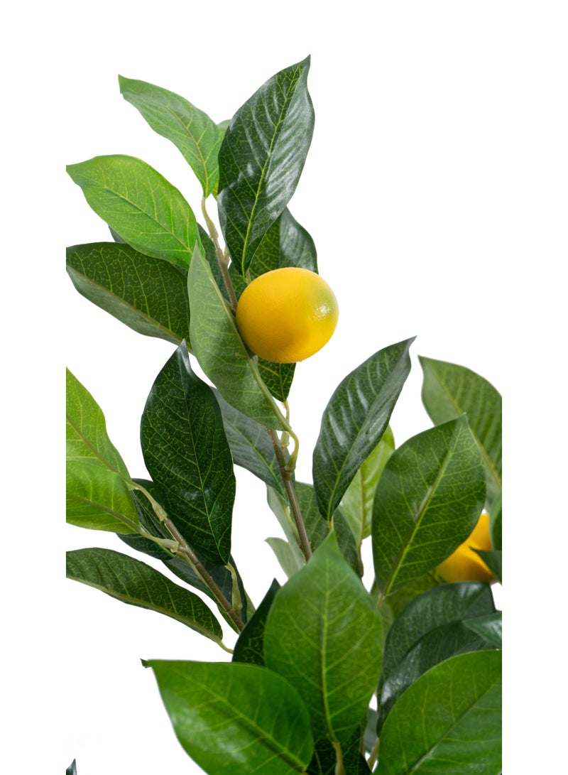Marcolo Artificial Lemon Tree in Black Pot, Faux Citrus Plant with Yellow Fruit, Indoor Decorative Greenery - Image 5