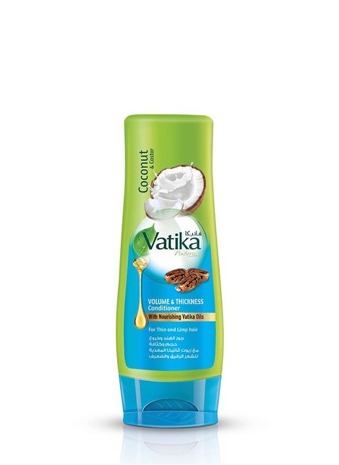 Vatika Naturals Volume & Thickness Conditioner | Enriched With Coconut & Castor | Rapid Repair | For Thin & Limp Hair - 200ml