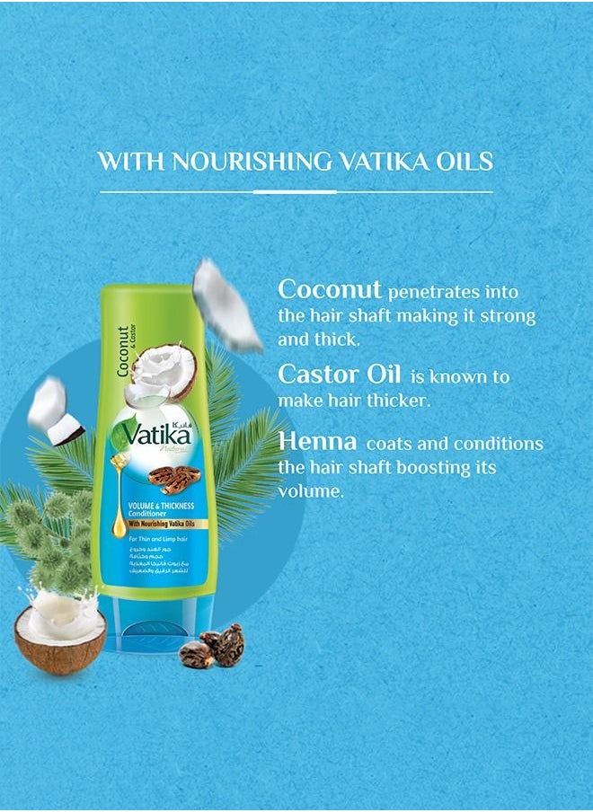 Vatika Naturals - Vatika Naturals Volume & Thickness Conditioner | Enriched With Coconut & Castor | Rapid Repair | For Thin & Limp Hair - 200ml - Image 1
