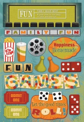 Karen Foster Design Karen Foster 10986 Design Acid and Lignin Free Scrapbooking Sticker Sheet, Family Fun Night - Image 2