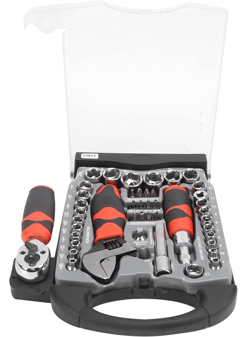 GGOOT 45Pcs Socket Wrench Set Multipurpose Ratchet Screwdriver Bit Tool Manual Hardware  - Image 1