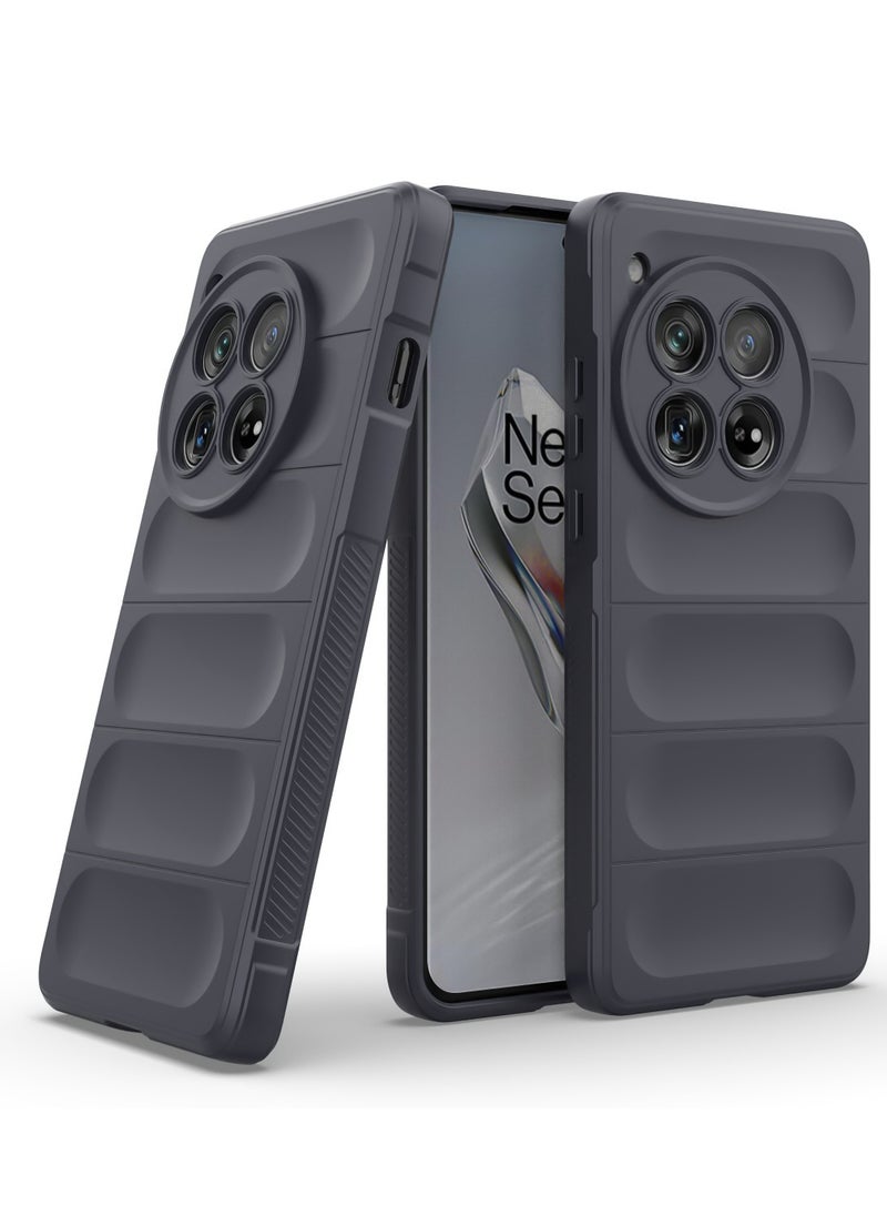 Generic - Premium Protection Back Silicone Case Compatible with Oneplus 12R/Oneplus Ace 3 5G Magic Shield Shockproof Case with Camera Protection (Grey) - Image 1