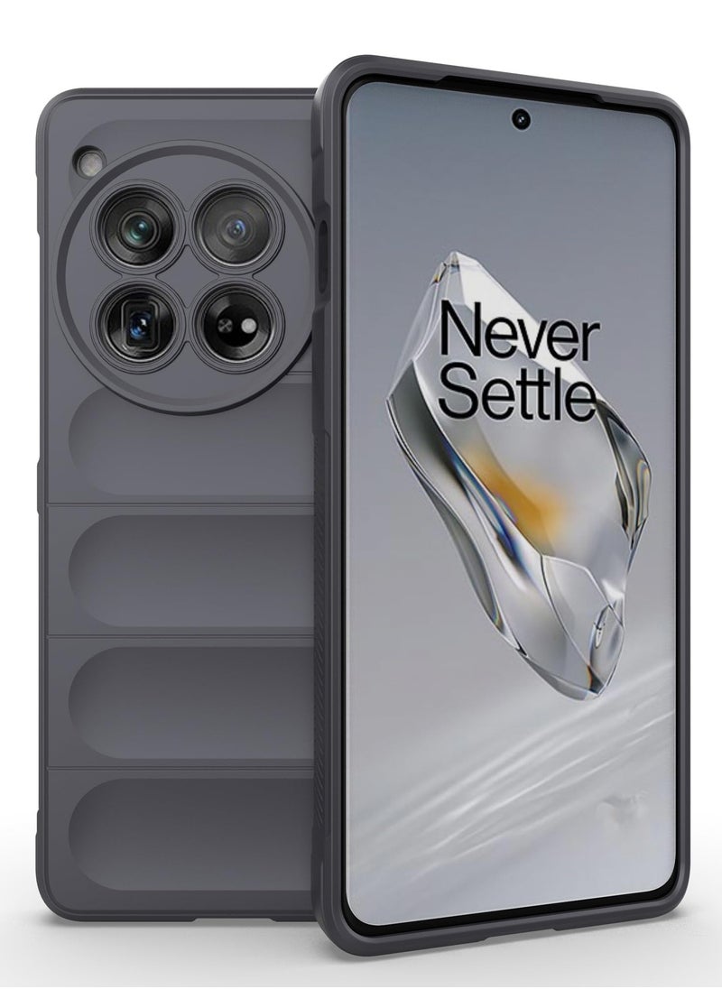 Generic - Premium Protection Back Silicone Case Compatible with Oneplus 12R/Oneplus Ace 3 5G Magic Shield Shockproof Case with Camera Protection (Grey) - Image 1