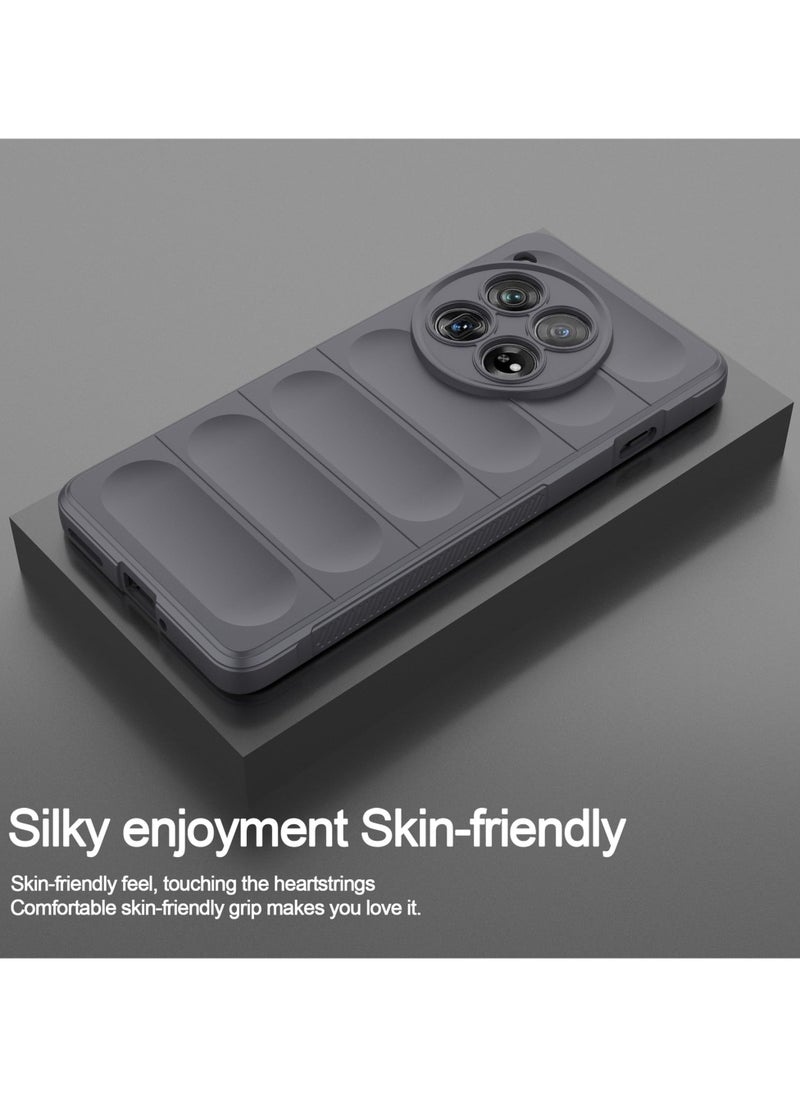 Generic - Premium Protection Back Silicone Case Compatible with Oneplus 12R/Oneplus Ace 3 5G Magic Shield Shockproof Case with Camera Protection (Grey) - Image 1