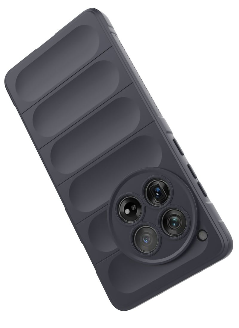 Generic - Premium Protection Back Silicone Case Compatible with Oneplus 12R/Oneplus Ace 3 5G Magic Shield Shockproof Case with Camera Protection (Grey) - Image 1