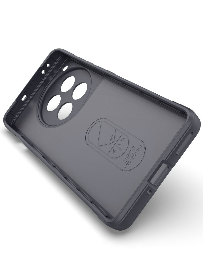 Generic - Premium Protection Back Silicone Case Compatible with Oneplus 12R/Oneplus Ace 3 5G Magic Shield Shockproof Case with Camera Protection (Grey) - Image 1