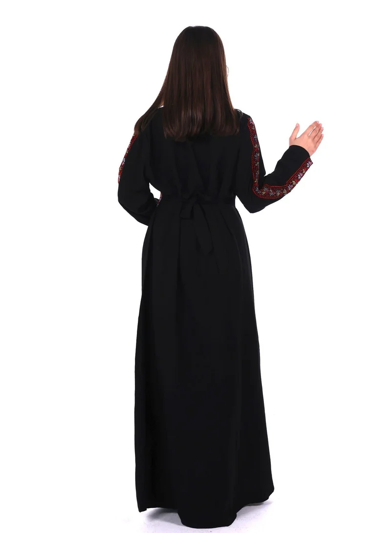 AL BENT AL SHARQIEH Black With purple Embroidery women embroidered jalabiya dress for Women | Best Price UAE
